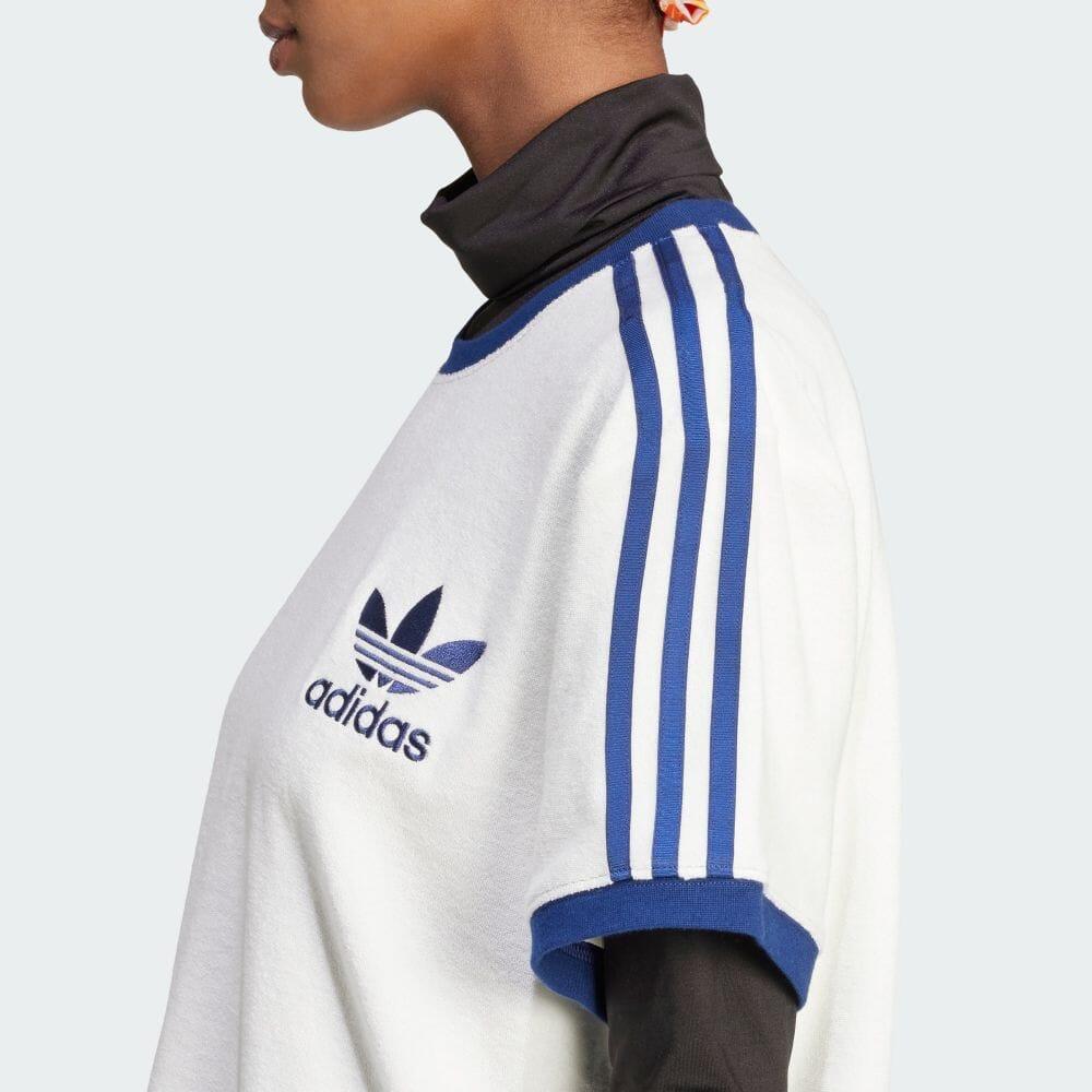 adidas originals Women's Terry 3-Stripes Tee White IT9842