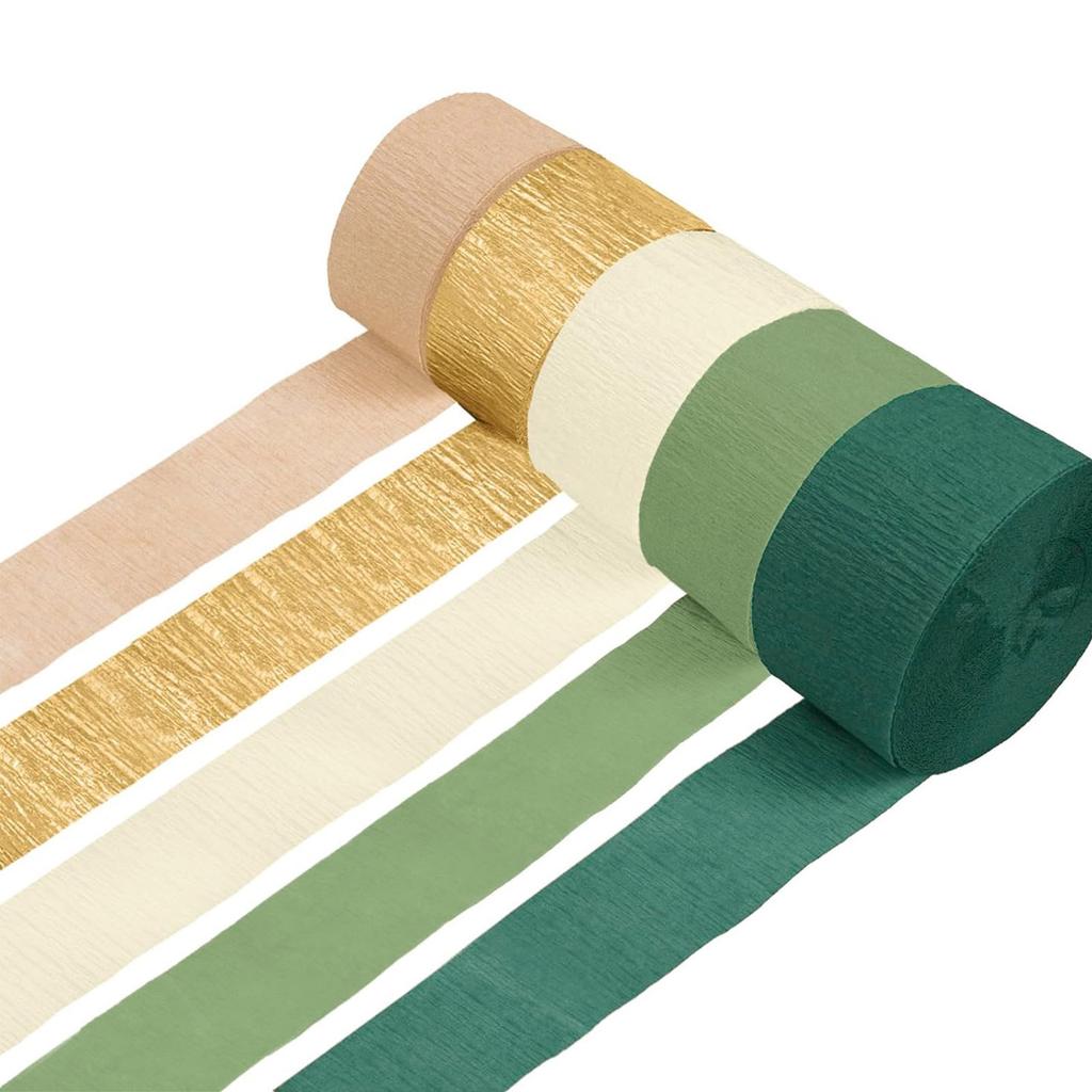 5 Rolls Crepe Paper Hanging Ornament 410ft Long Crepe Paper Roll for Wedding Bridal Showers Birthday Party Baby Showers