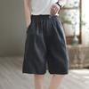 Женские шорты с широкими штанинами и эластичным поясом, повседневные брюки, однотонные, свободного кроя