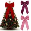 Christmas Large Velvet Bows 15x30 Inch Giant Wreath Bow Christmas Tree Topper Ribbon Bows for Christmas Holiday Home Wall Outdoor Indoor Decoration