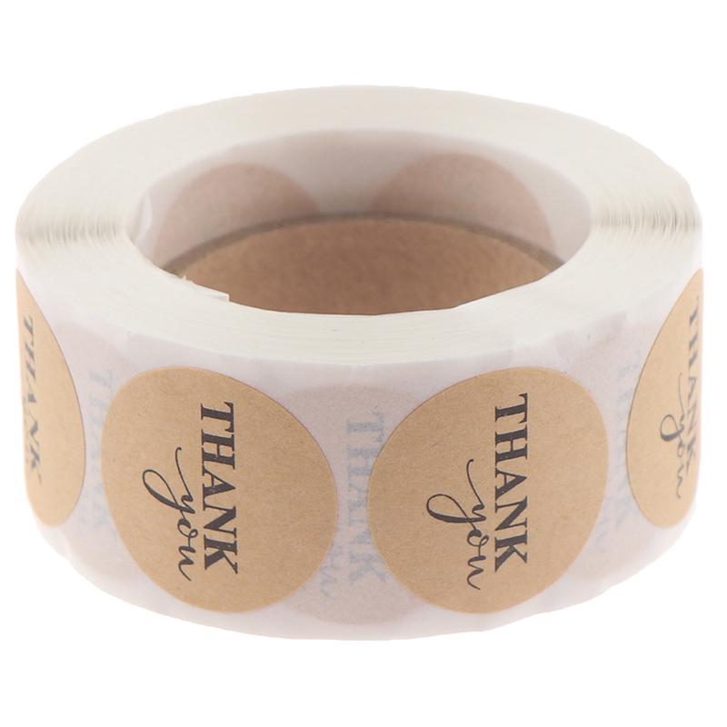 500 шт. круглых наклеек ручной работы из крафт-бумаги для скрапбукинга для упаковки с благодарностью