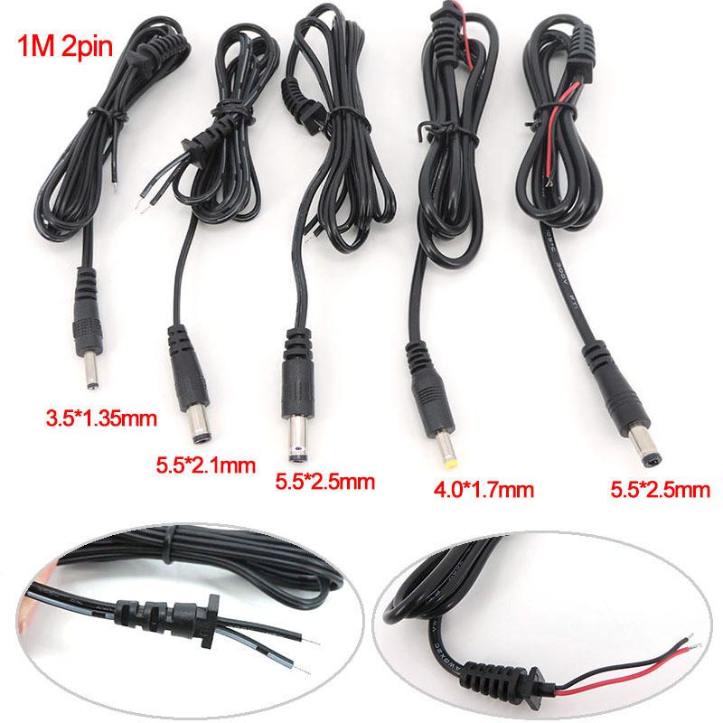 4 шт. 100 см 2-контактный штекер питания постоянного тока Кабель Шнур Штекер 5,5*2,5 мм 5,5x.2,1 мм 4,0*1,7 мм 3,5*1,35 мм Адаптер ремонтный пигтейл провод