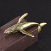1PC New Solid Brass Whale Figurines Vintage Sea Animal Small Statue Desktop Ornaments Office Decorations Crafts Accessories Child Gifts
