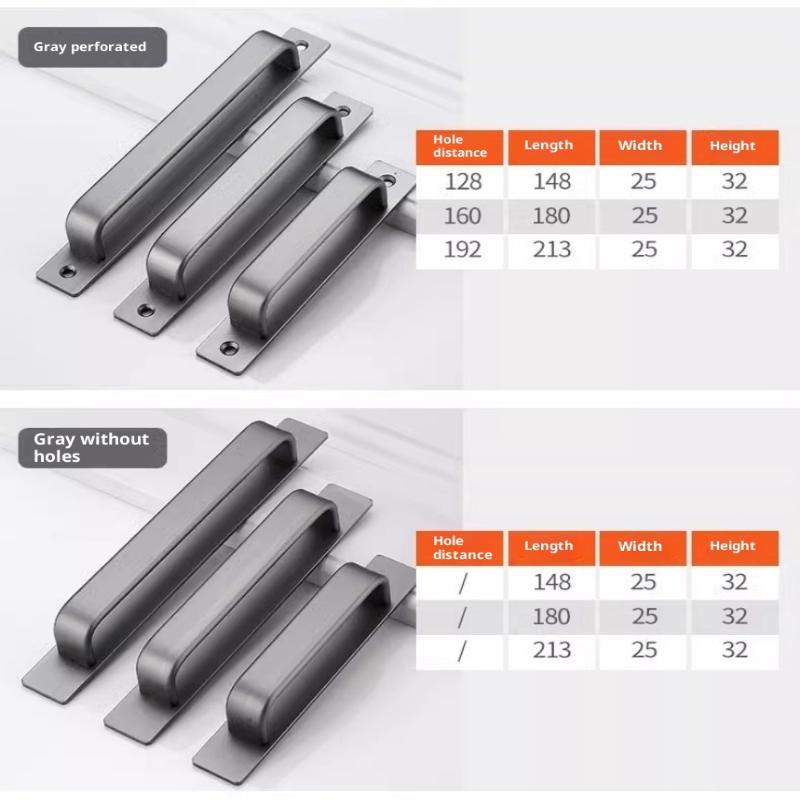 Ручки из алюминиевого сплава без сверления, ручки-наклейки для раздвижных стеклянных дверей, окон, ящиков, шкафов, для ванной комнаты