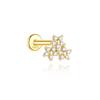 CANNER 1PC 925 Silver Tassel Horse Eye Geometric Zircon Flat Head Thread Piercing Earring For Women Love Earring