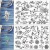 2Pcs/Set Water Soluble Embroidery Stabilizer Bohemian Style Flower Leaves Pattern Creative DIY Handmade Embroidery Stabilizer Hand Sewing Stabilizer