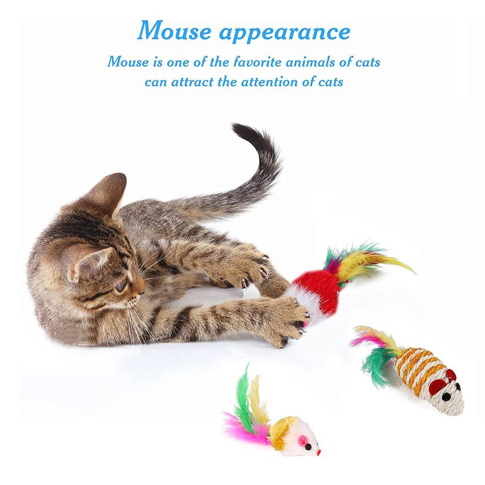 20Pcs/Set Cat Mouse Crinkle Balls Toys Set Interactive Cat Toys Catnip Teaser Wand Fluffy Mice Balls