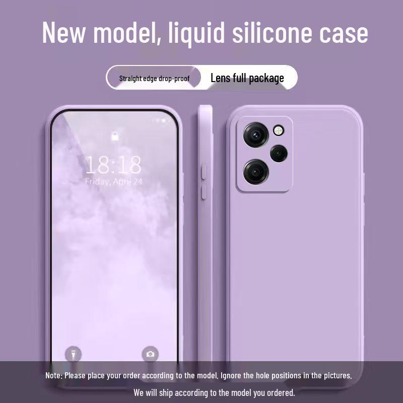 Redmi Note 12 Pro Extreme Edition Однотонный чехол для телефона из жидкого силикона, защищенный от падений