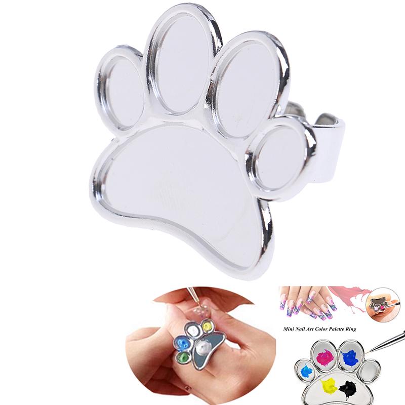 Nail Art Metal Finger Ring Palette Color Painting Pigment Holder Nail Art Tool