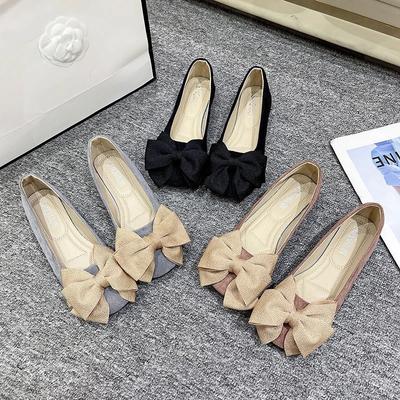 Мода с бантом Слипоны Женская обувь Квадратный носок Женские балетки Последние Не 39 2025 Летний Шик Остроносые Скидка Стильная Акция