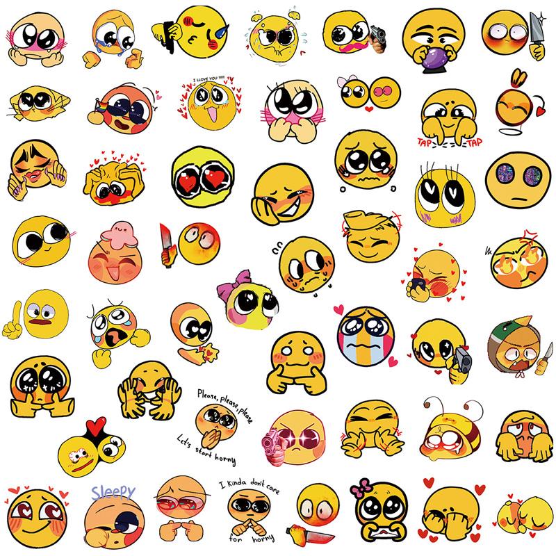 100Pc Cute Smiley Emoticon Stickers Same Cute Stickers Vtuber Luggage Stickers Mug Stickers Notebook Decoration Stickers