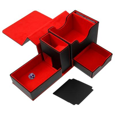 Коробка для колоды карт с кубиками Commander с дисплейным окном, органайзер для карт из ПУ кожи, вмещает более 100 карт в двойных протекторах
