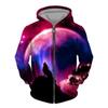 Men Zipper Hoodie Wolf 3D Printed Zipper Hoodie Men's Pullover Fashion Casual Sweater Street Harajuku Clothing Spring and Autumn