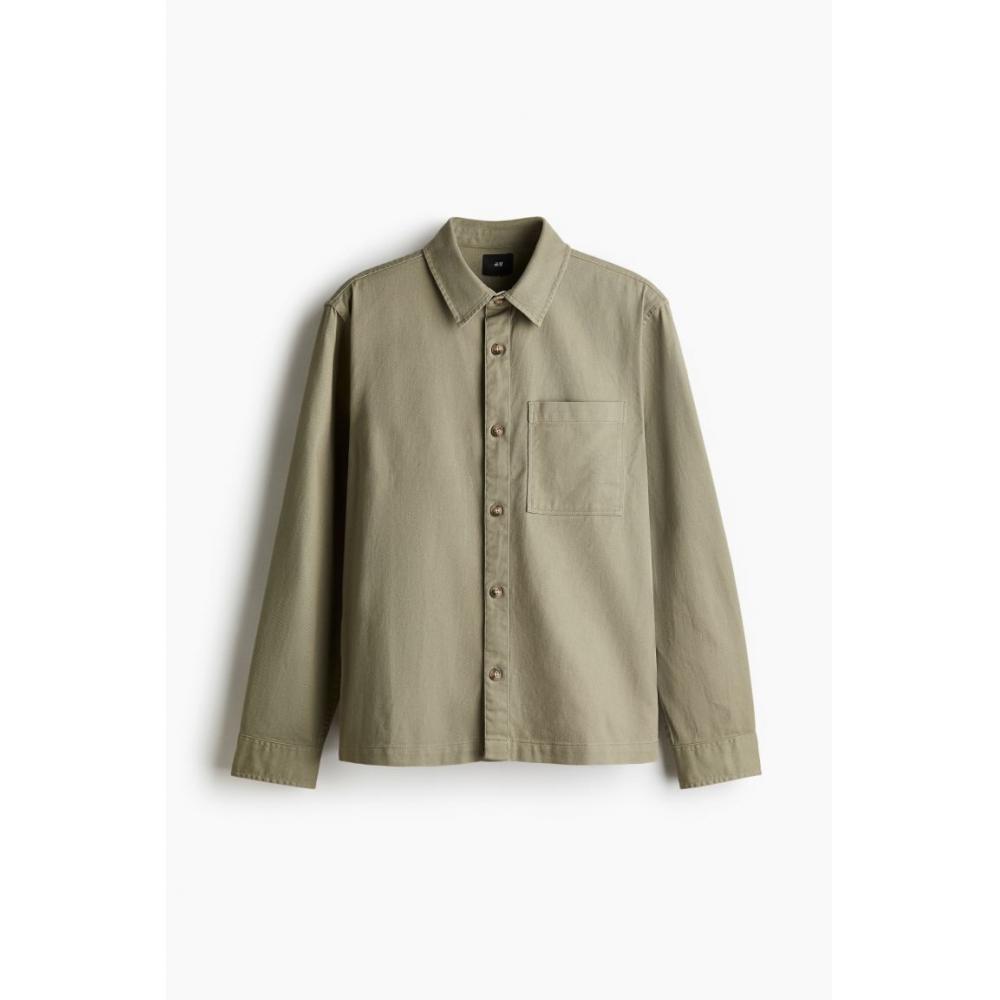 HM Regular Fit Cotton Twill oversHirt kHaki Green