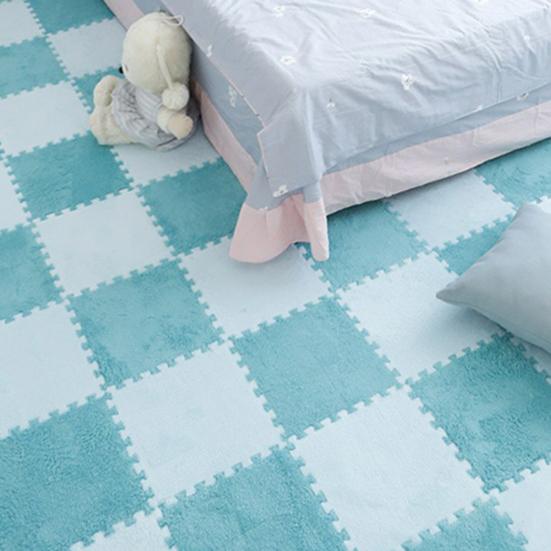 2Pcs Floor Mat No Hair Loss Decorative Anti-fading Great Puzzle Design Bay Window Floor Protective Carpet Daily Use