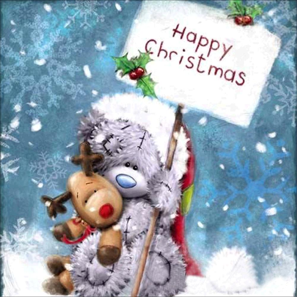 Плюшевый мишка Diy 5D Рождественская алмазная живопись животное Снеговик и старик Алмазная вышивка крестиком мозаичное украшение подарок