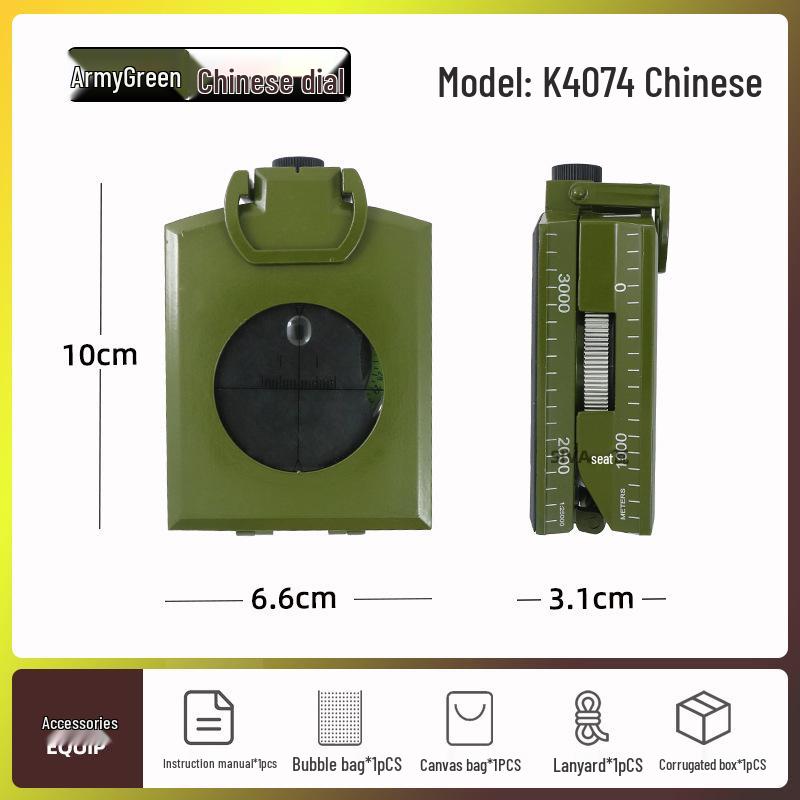 K4074 Высокоточный многофункциональный светящийся наружный компас с уклономером