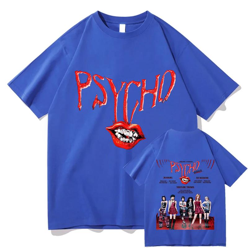 BABYMONSTER PSYCHO Tshirt Pure Cotton Graphic T Shirt Trendy Tops Tees Short Sleeve Tees Round Neck Unisex Comfort Soft Clothes