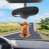 Highland Cattle Cow Animal Decoration with Bead Chain Hanging Toy DIY Keychain Pendant Decoration Backpack Ornament Birthday