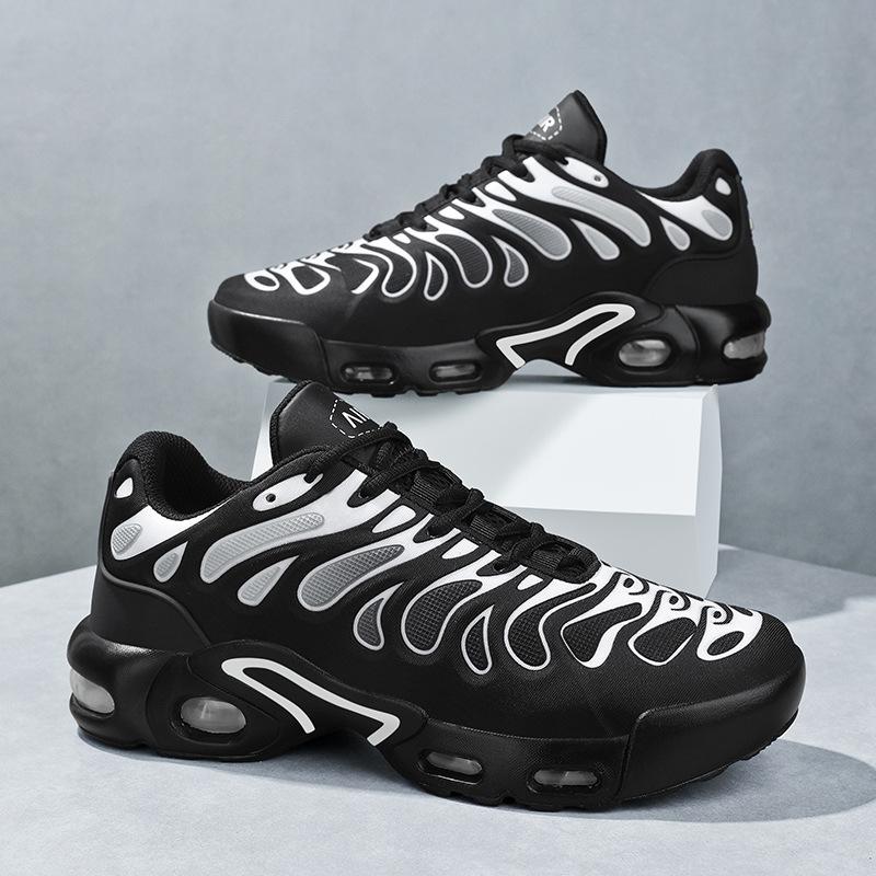 Thick-soled Large-size Sports and Leisure Men's Shoes Fly-woven Air Cushion Travel Shoes Running Shoes Men's Mesh Couple Shoes