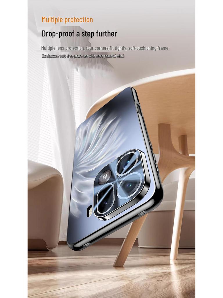 Электропластиковый чехол для телефона Принцесса Русалочка для OPPO Find X9 Pro, Легкая роскошь, Полное покрытие объектива, Защита от падений, Жесткий чехол Reno14