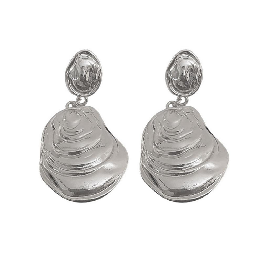 Lightweight Hammered Drop Earrings Stylish Gold/Silver Plated Drop Earrings for Women with a Modern Geometric Twist