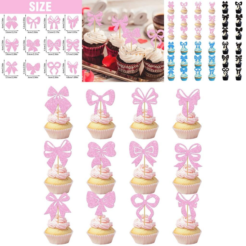 Юбилейный топпер для торта, украшение для вечеринки с золотыми блестящими бумажными бантами и флажками для незабываемых вечеринок