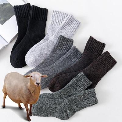 1 пара зимних теплых женских носков, шерстяные мужские носки, очень плотные однотонные носки, шерстяные носки для защиты от холодного снега, махровые носки