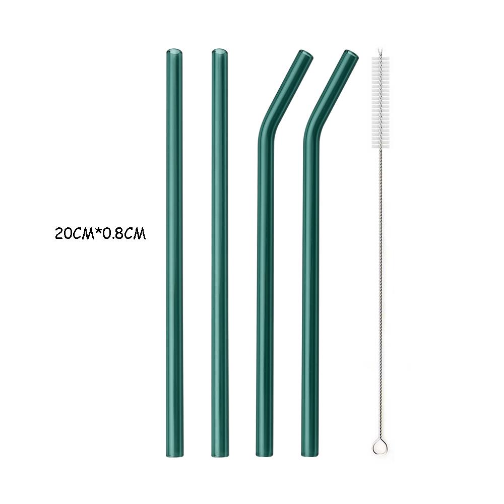 4/8 шт. набор соломинок из боросиликатного стекла, многоцветные многоразовые стеклянные экологически чистые соломинки для коктейлей, смузи