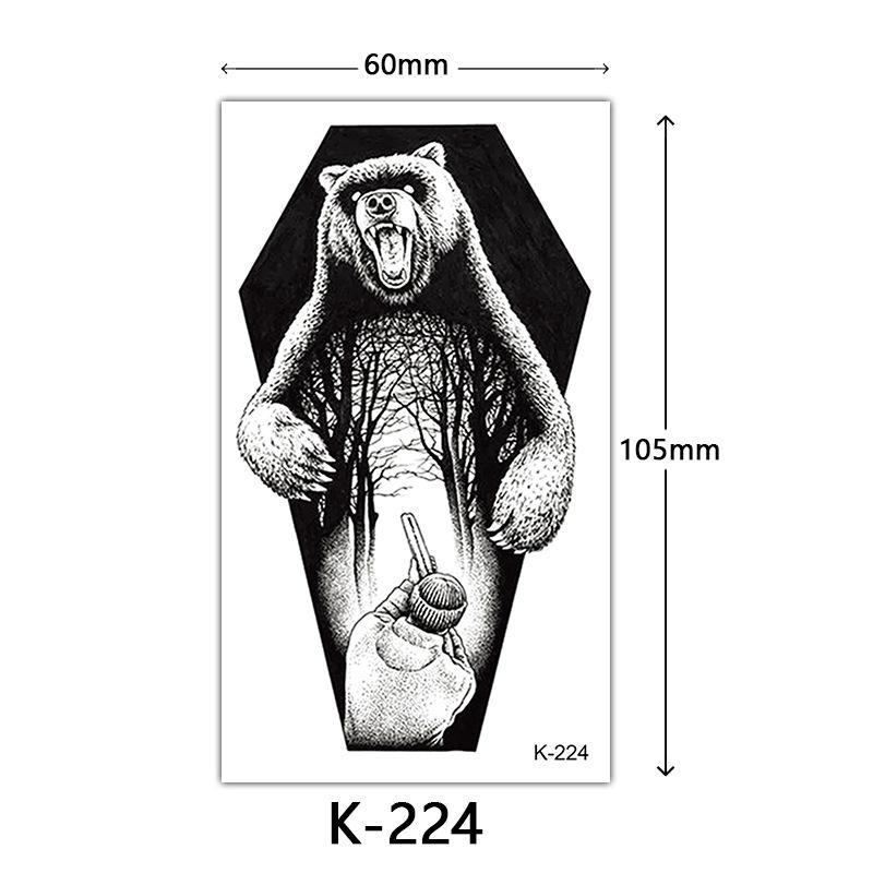 English Letter & Flower Butterfly Tattoo Stickers - Waterproof & Sketch Line Design