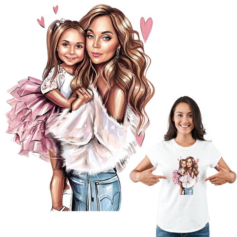 Утюжок для мамы и дочки, новый дизайн, термопереводная наклейка «сделай сам», горячая слезоточивая наклейка, легко распечатывается бытовыми утюгами