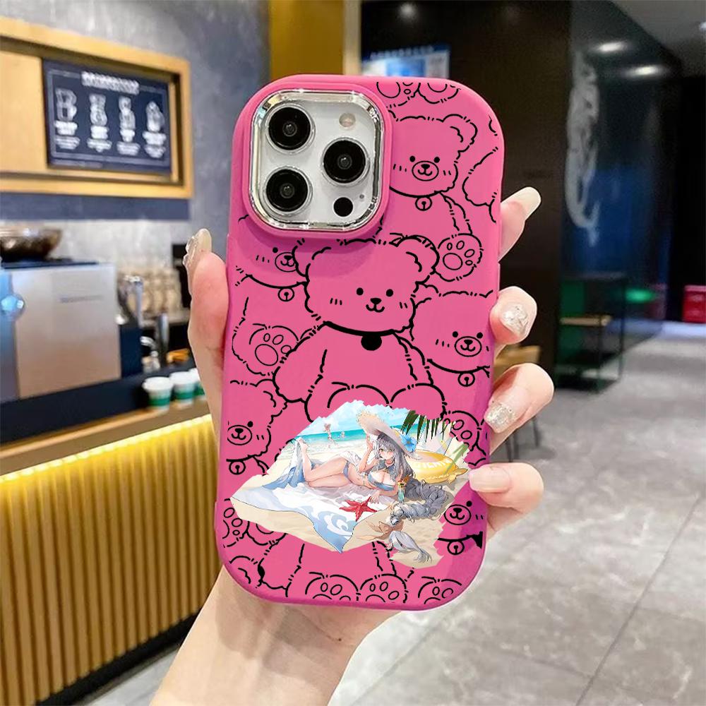 Phone Case: 2D flat design suitable for iPhone 18 17 16 15 14 13 Pro protective case, couple style, summer swimsuit, Christmas and Halloween gifts