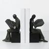 2Pcs Reader Book Ends Decorative Bookends Desktop Ornaments Shelves Office Sculpture