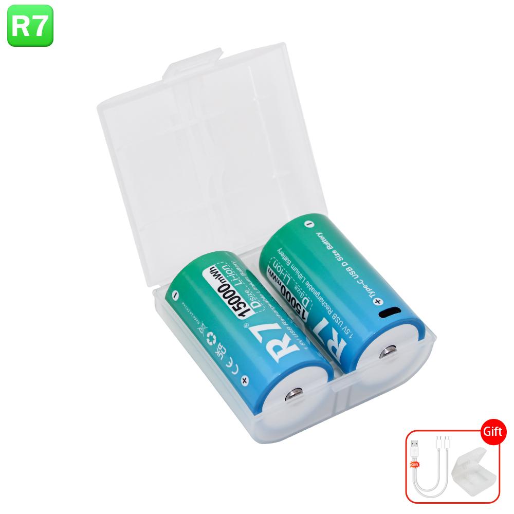 1,5 В LR20 15000 мВтч литиевая аккумуляторная батарея размера D с зарядным кабелем Type-C, для фонариков, газовых плит и водонагревателей