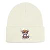 Cartoon Leopard Warm Knitted Cap Beanie, Man Cap Elastic Warm Leisure Bobble Hat Knit Hat Beanie