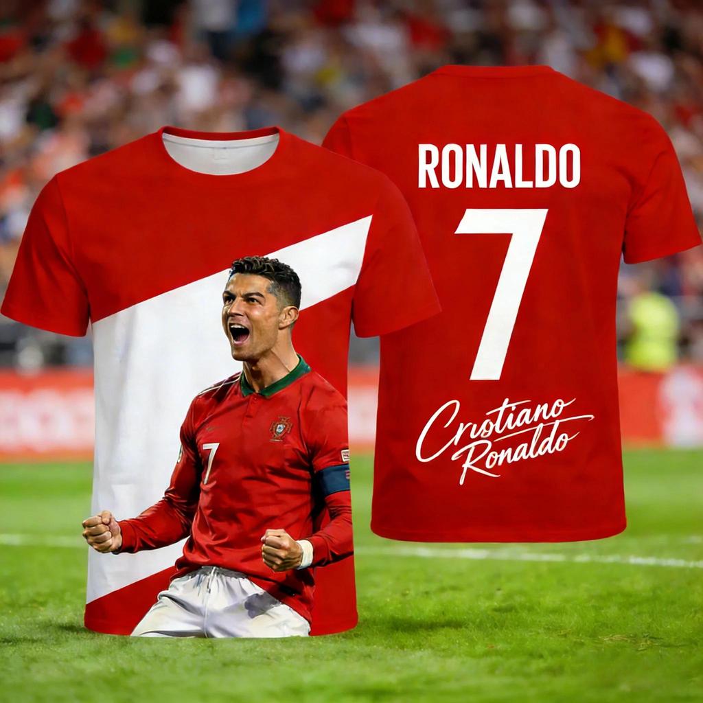 26 Ronaldo #7 Fan Edition Football Jersey 3D Print Men Women Children T-shirt Summer Daily Sports Breathable Casual Short Sleeve
