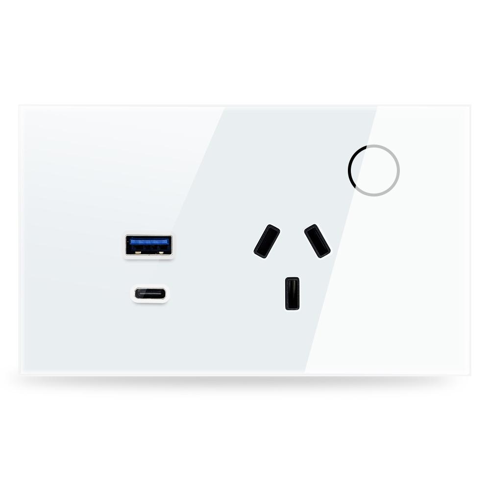 Melery Аргентинская настенная розетка WIFI Tuya Smart Australia Plug USB Type-C 30 Вт розетка Power Touch Sensor Remote от Alexa Google Home