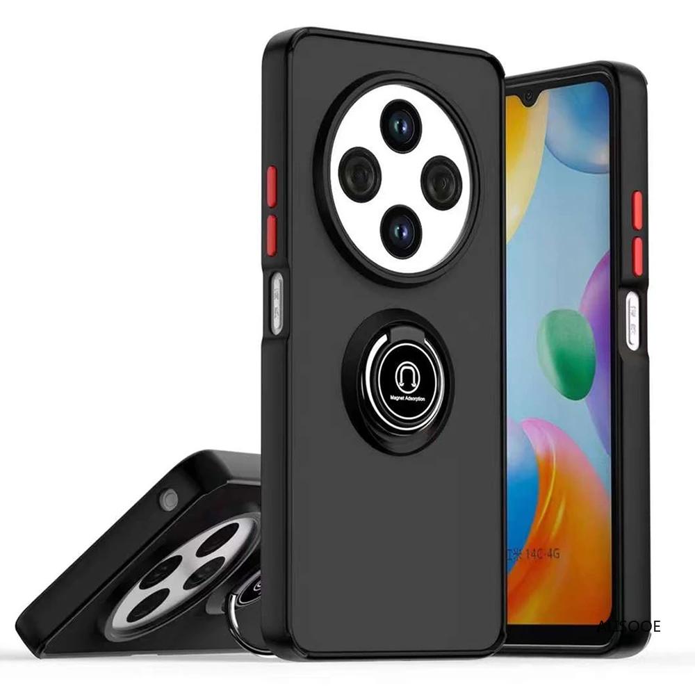 Ударопрочный Бронированный Чехол Funda для Redmi 14C 4G Прозрачный Чехол с Кольцом-подставкой Держатель для Xiaomi Redmi 14C Полностью Защитный Чехол