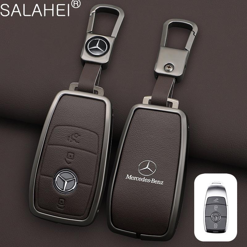 CRX1 Leather Car Key Case Cover Keychain For Mercedes Benz W205 W213 X253 W222 W206 W223 X254 EQE EQS A C E S GLC EQ Series 2015-2026