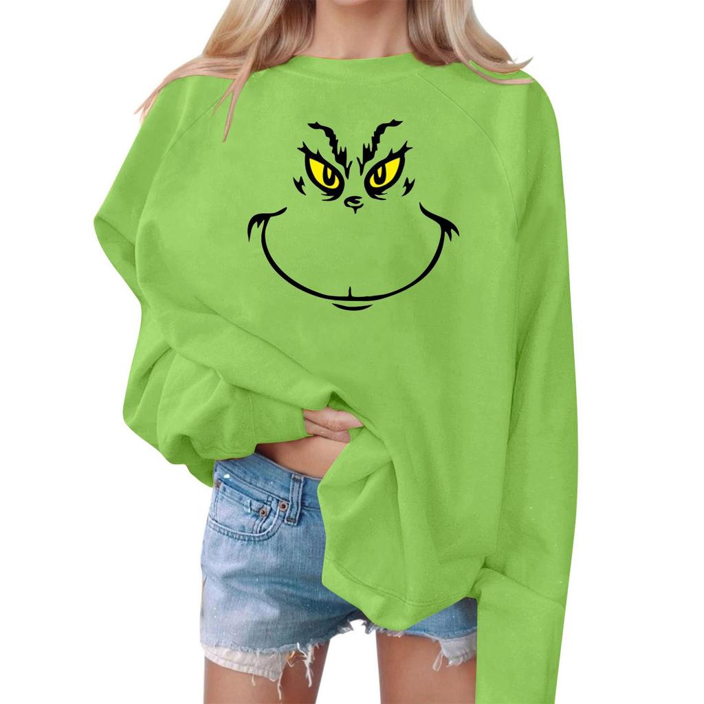 Женский повседневный и модный свитер с круглым вырезом, свободный свитер с круглым вырезом и принтом