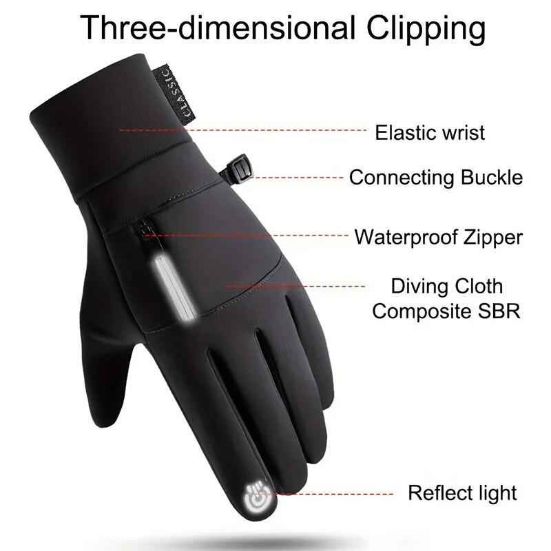 Водонепроницаемые велосипедные перчатки, зимние ветрозащитные теплые лыжные варежки, нескользящие перчатки с сенсорным экраном, перчатки для спорта на открытом воздухе, альпинизма и пешего туризма