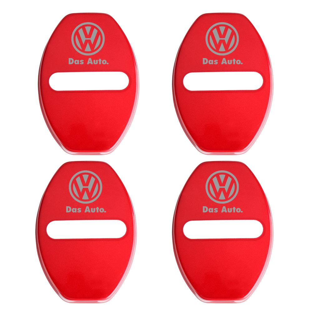 4pcs Car Door Lock Cover Badge Car Sticker for Volkswagen Golf 7 5 CC Passat GTD B6 Mk4 VW Tiguan Mk7 Scirocco Auto Accessories
