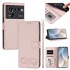 Happy Heart Pattern Magnetic Closure Vegan Leather Phone Case With Wrist Strap For ZTE Blade A56 4G