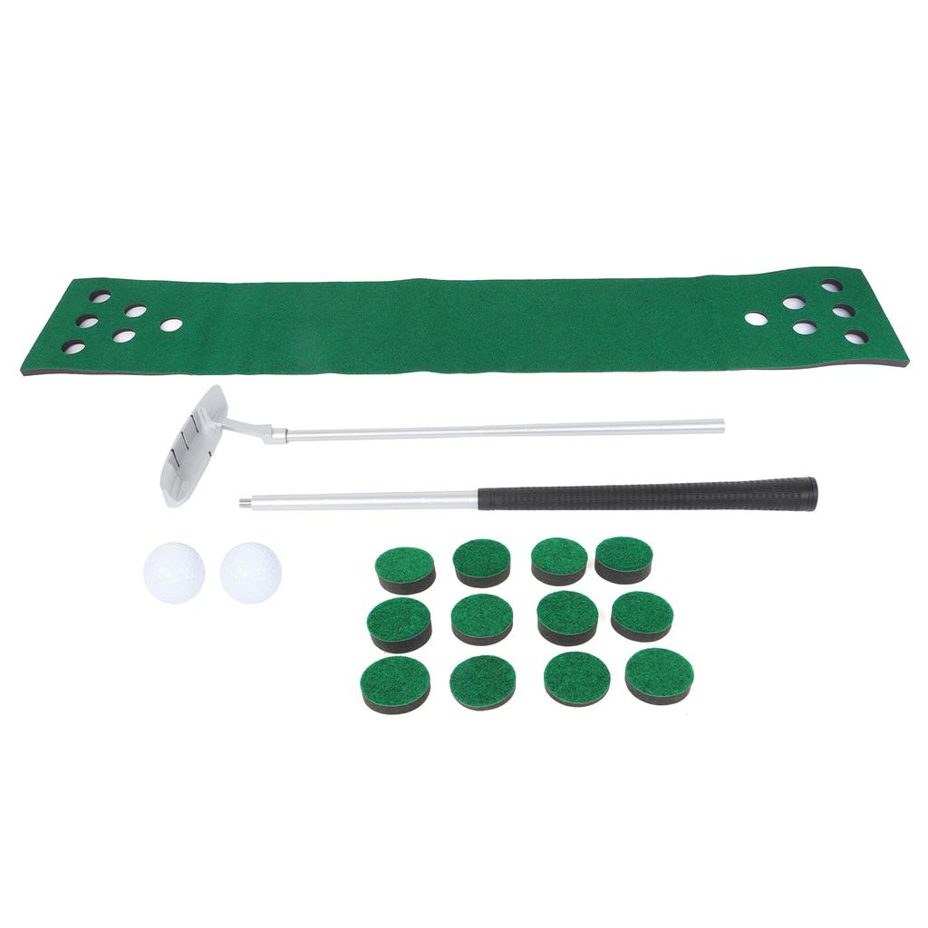 Golf Putting Mat Golf Putting Green Mat with 12 Putting Green 2 Balls 1 Putter for Golf Putting Game