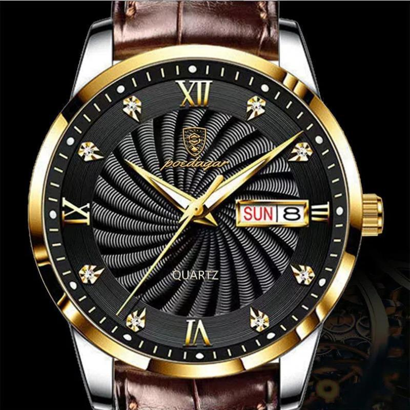 Мужские часы Минималистичные модные спортивные часы Календарь Кожаные повседневные кварцевые часы