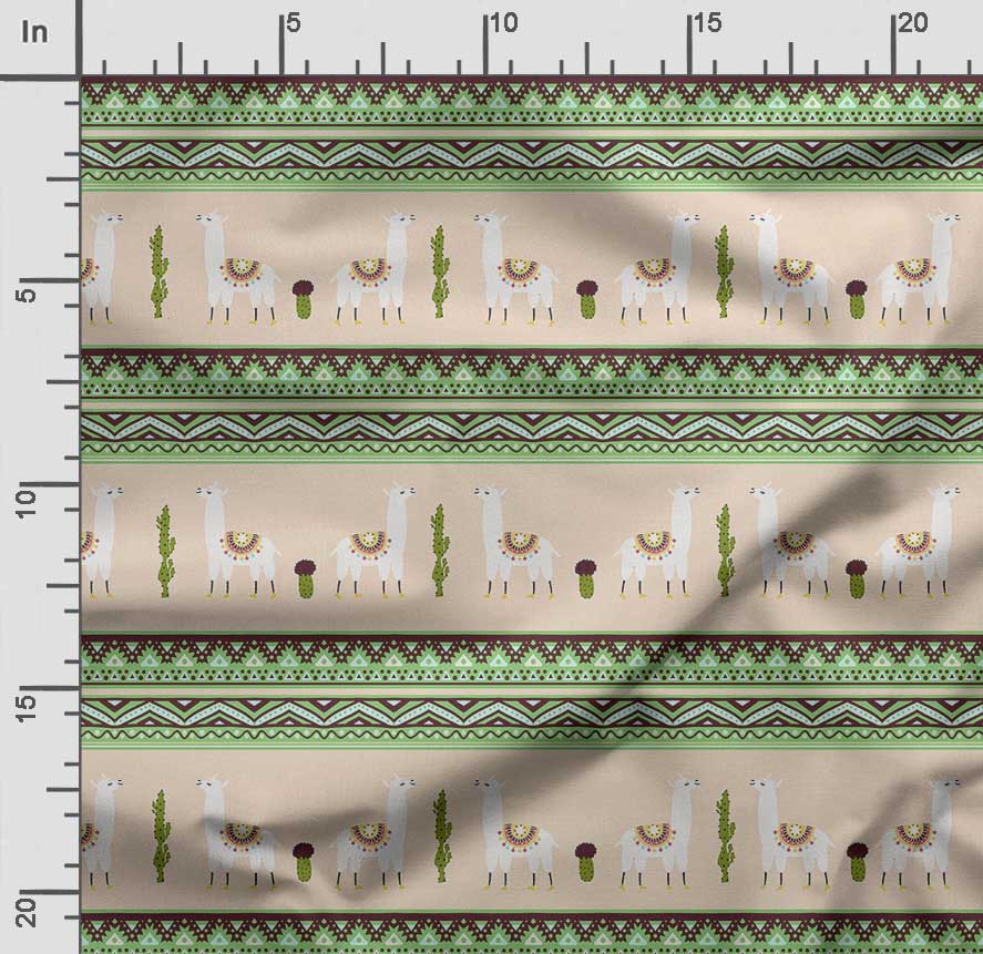 Soimoi Llama Alpaca Print,  Cotton Cambric, Quilting Fabric Sold by The Yard 42 Inch Wide, Medium Weight Cotton Fabric,