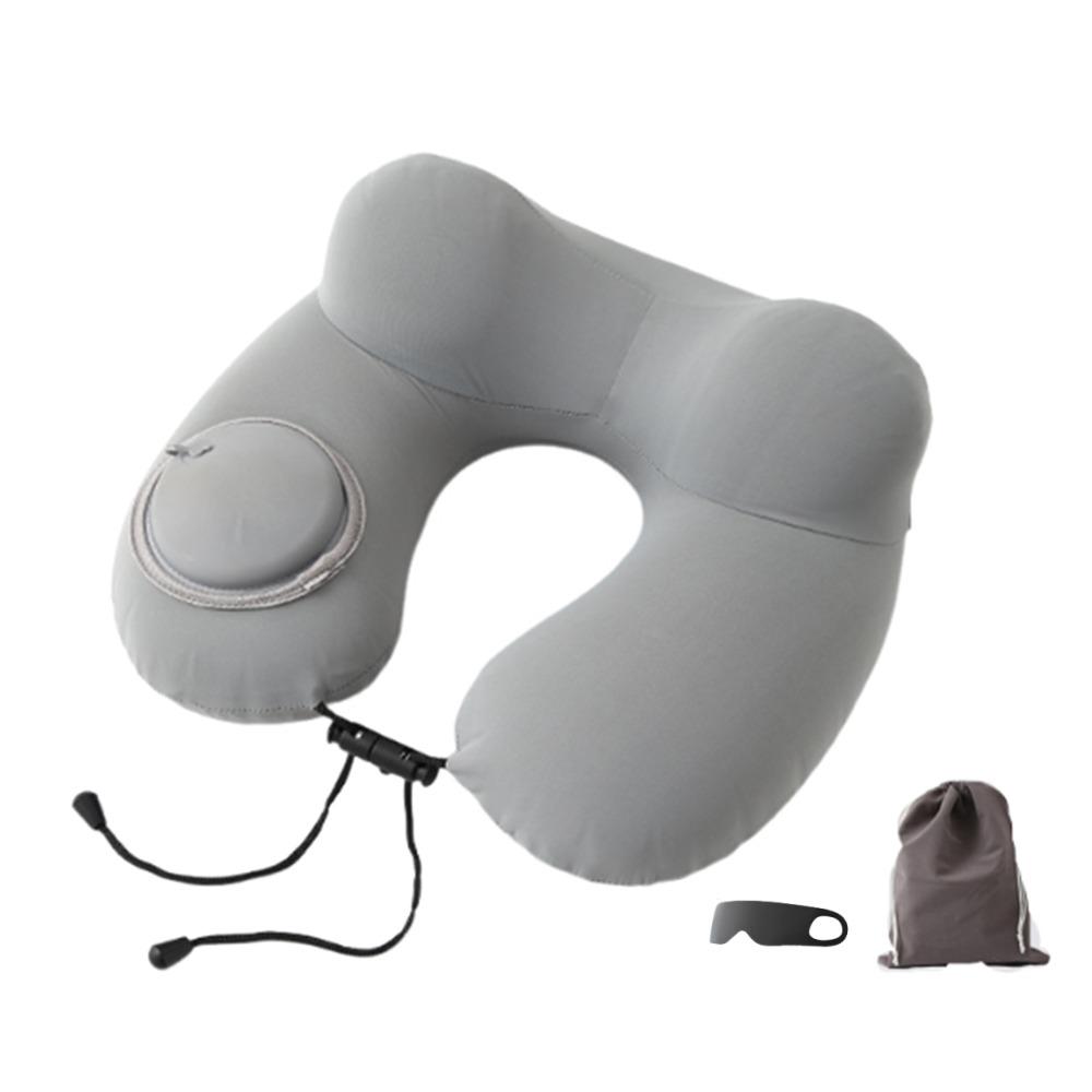 Inflatable U-Shaped Travel Pillow Soft Neckrest Pad Relaxation Neck Support Cushion Office/School