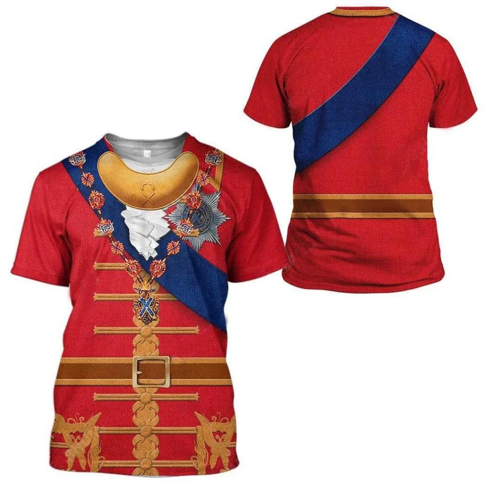 Футболка для мужчин, женщин, мальчиков и девочек, 3D принт, известные исторические деятели, Наполеон Бонапарт, модные топы в стиле милитари