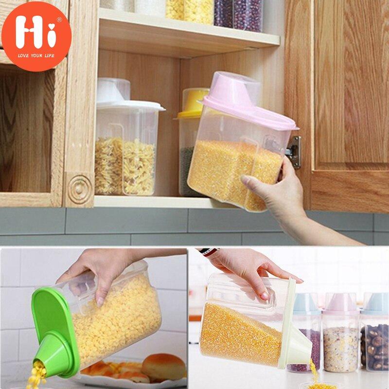 Hi 4pcs Food Sealed Jar With Lid Household Kitchen Storage Cans For Dried Fruit Snacks 1.9/2.5L