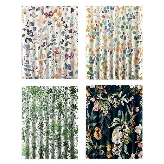 Занавеска для душа с 12 крючками, ботанический принт, ретро-пасторальный стиль, естественная красота, украшение для ванной комнаты, водонепроницаемая ткань, простая в уходе, занавеска для ванной